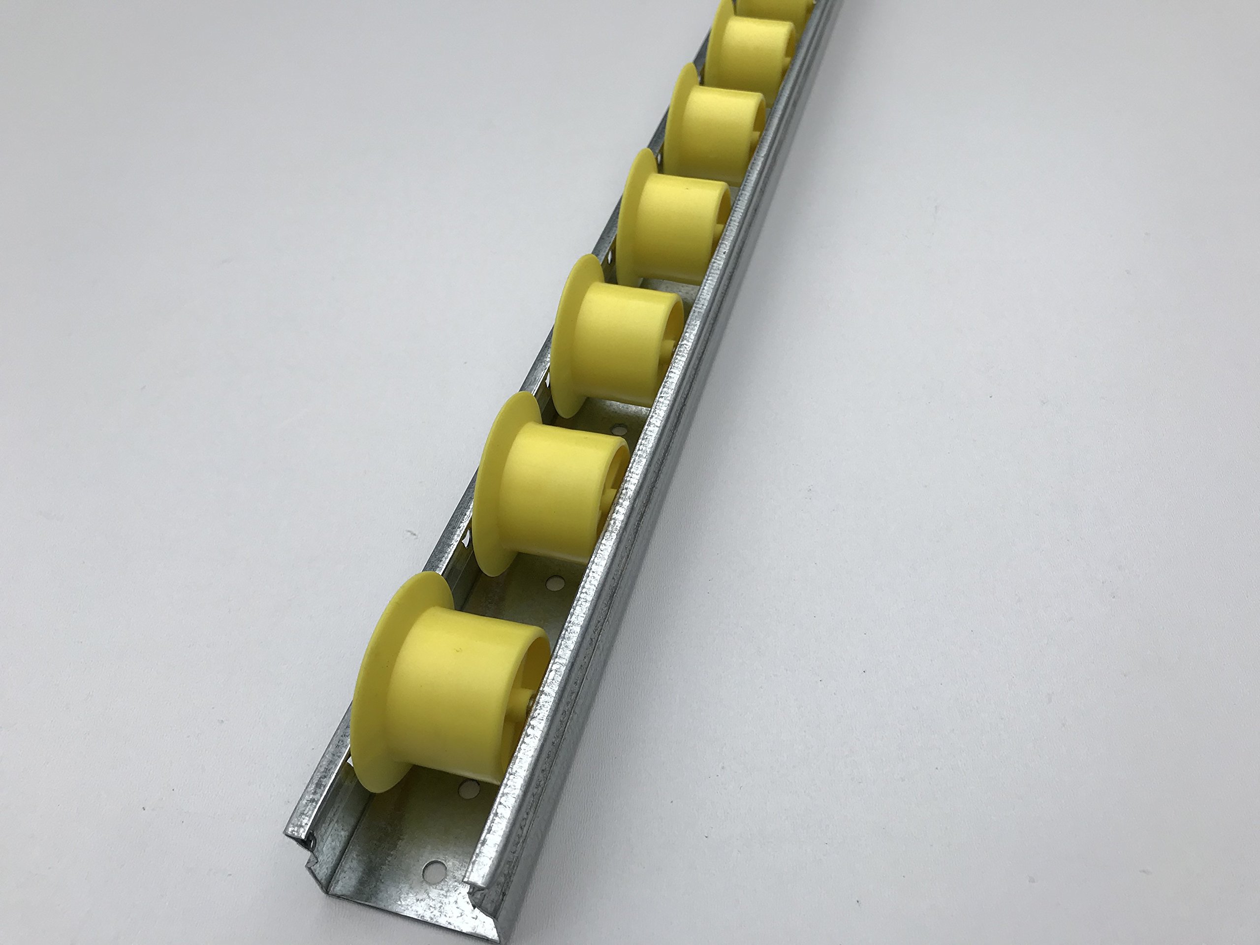 roller track flow rail roller gravity conveyor with flange wheels yellow (length: 0.5 m)