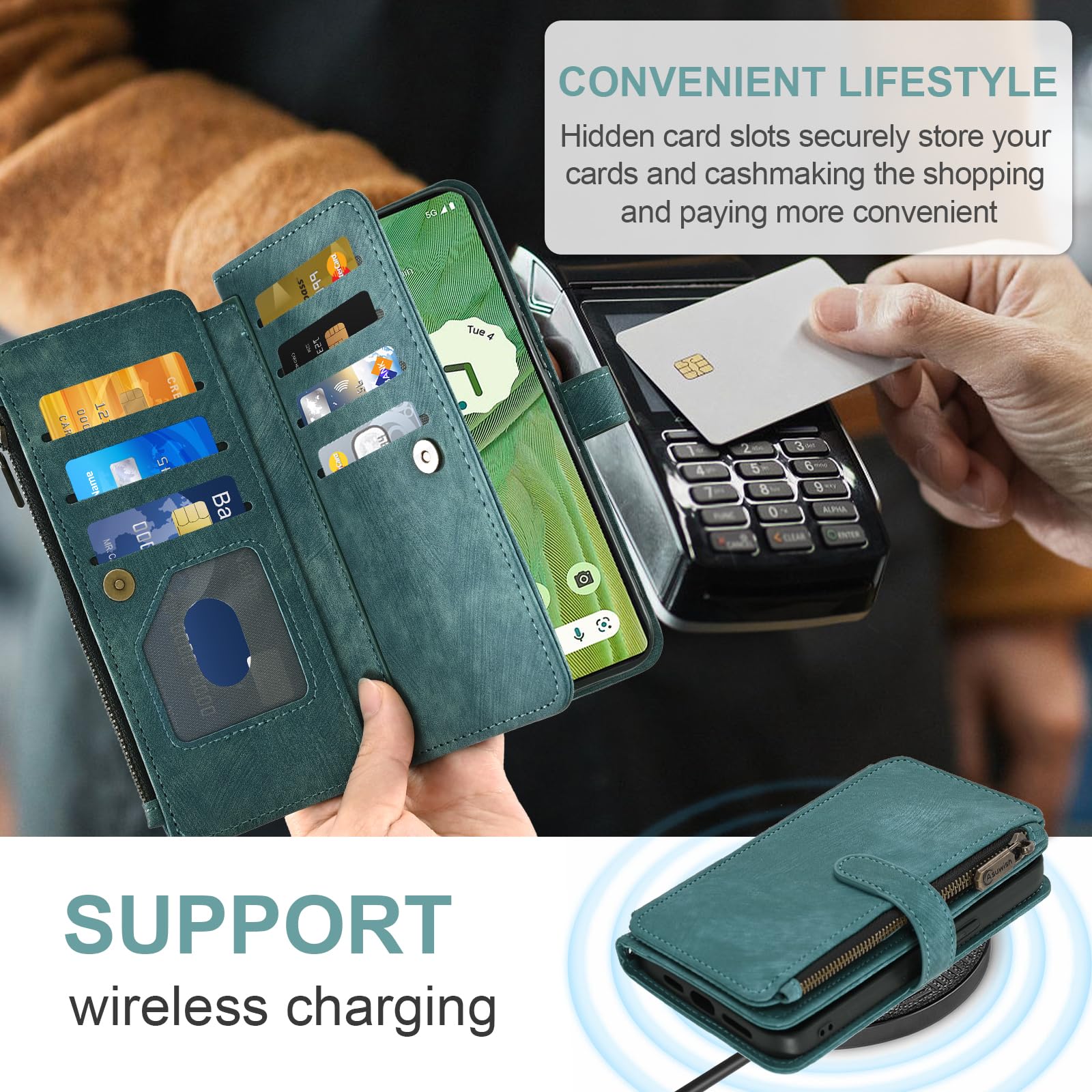 Asuwish Custodia per telefono per Google Pixel 7 5G Custodia a