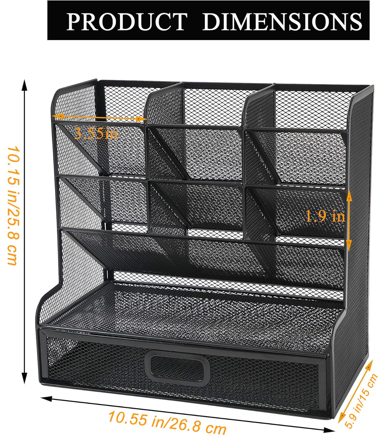 Organizer da Scrivania in Rete Scatola Portapenne Multifunzionale per Cancelleria da Tavolo per Scaffale Portaoggetti per Forniture Scolastiche da Casa