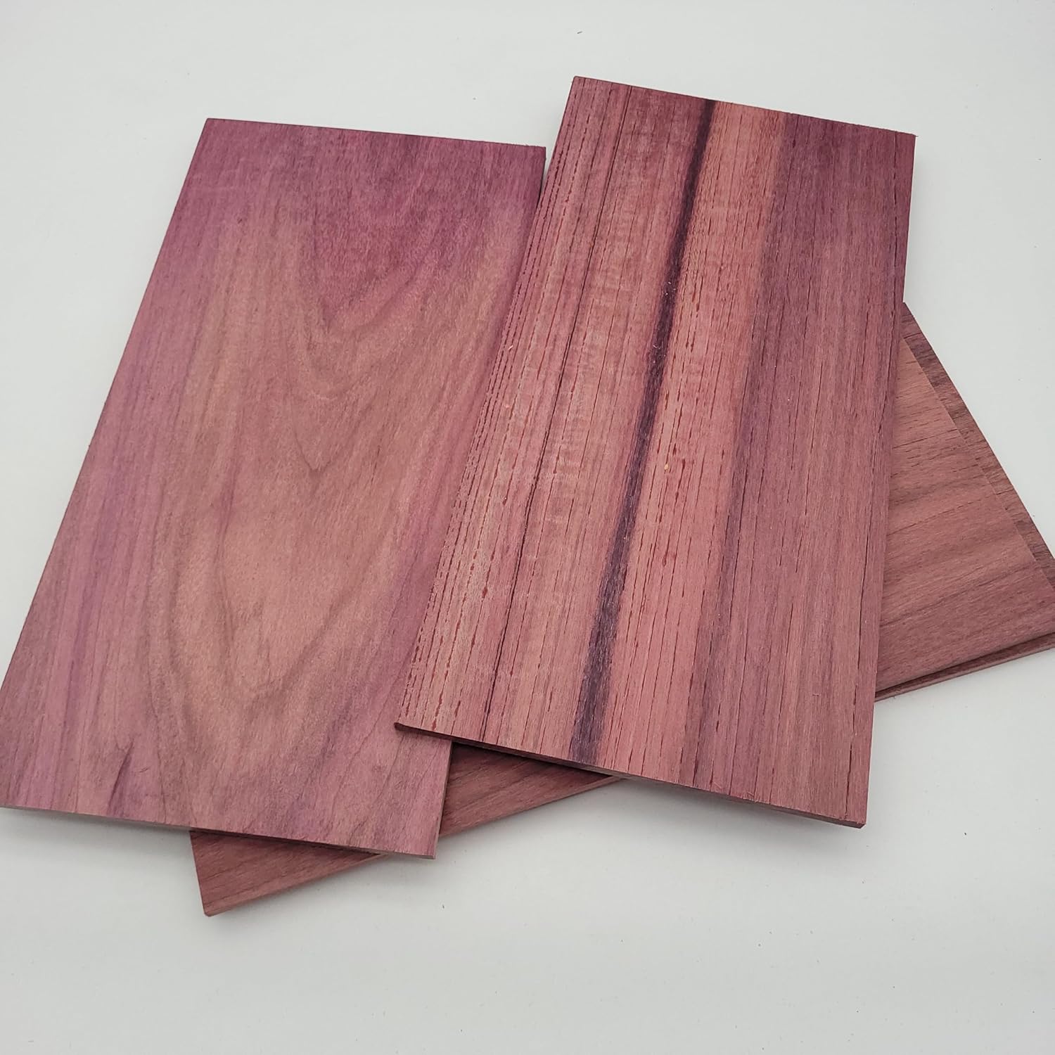 Purpleheart Wood 4 Pack Hardwood Project Board Blanks, 12 x 6 x 1/4 inches, Unfinished Lumber Planks for DIY Crafts, Carving, Laser Engraving or Scroll Saw - Exotic Thin Wood