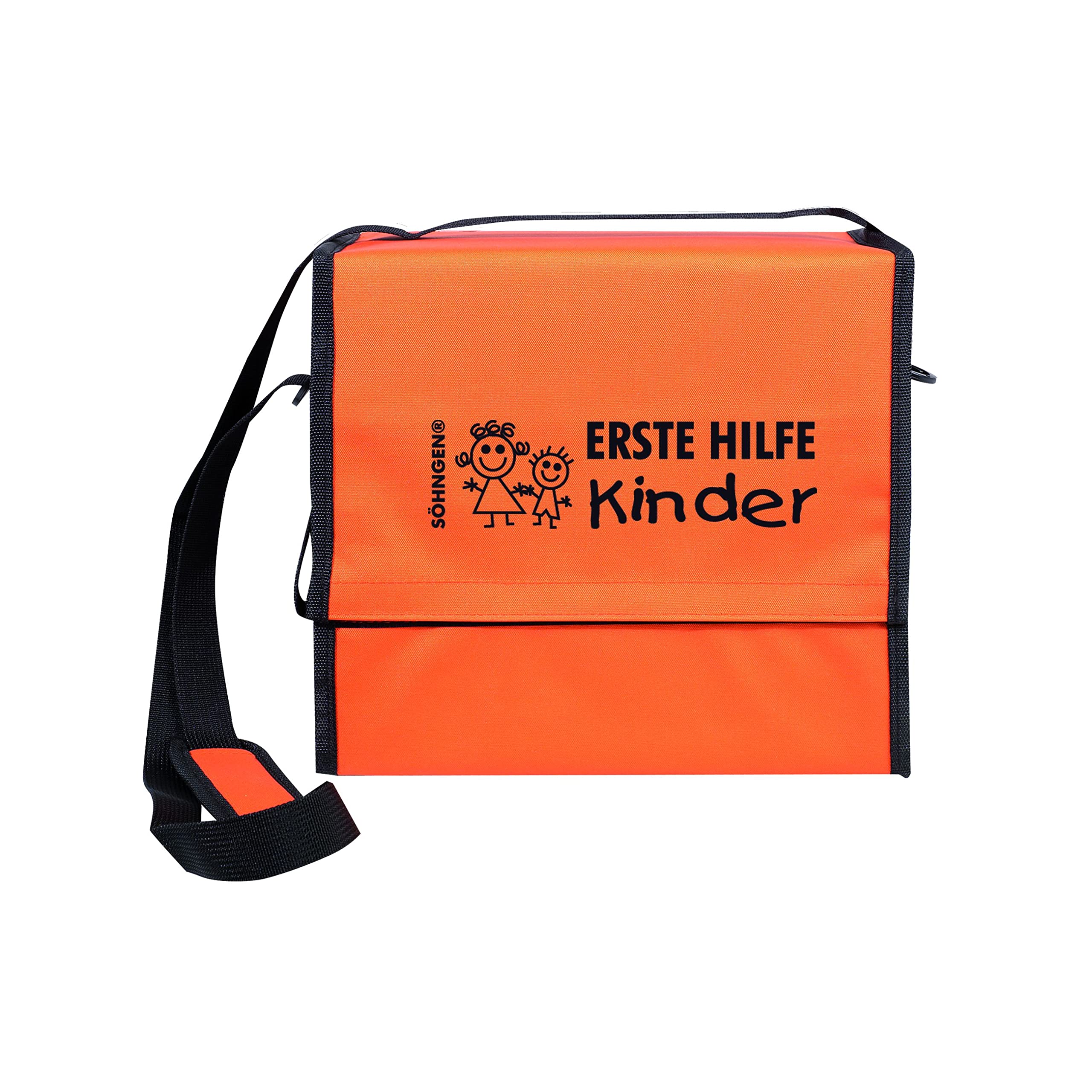Söhngen Erste-Hilfe-Tasche Ruck-Zuck 'SCHULAUSFLUG' orange (Erste-Hilfe Set Kinder für unterwegs, Verbandstasche inkl. Zeckenpinzette, Kompresse, etc) 0450002