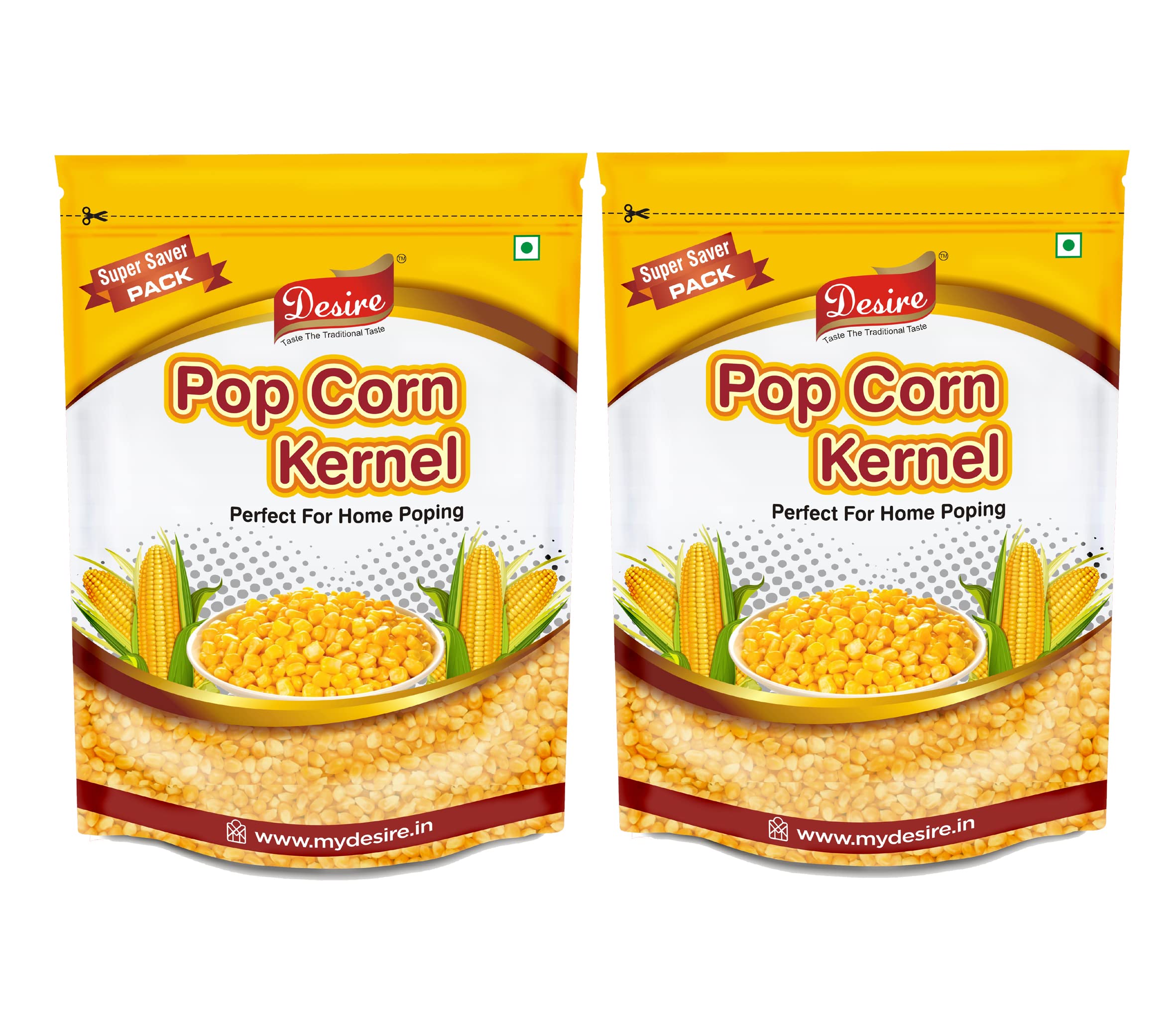 Popcorn Kernel Seeds, 2kg | Large Size Gourmet Makkai Popcorn Kernels | High Expansion, Imported, Ideal for Movie Nights