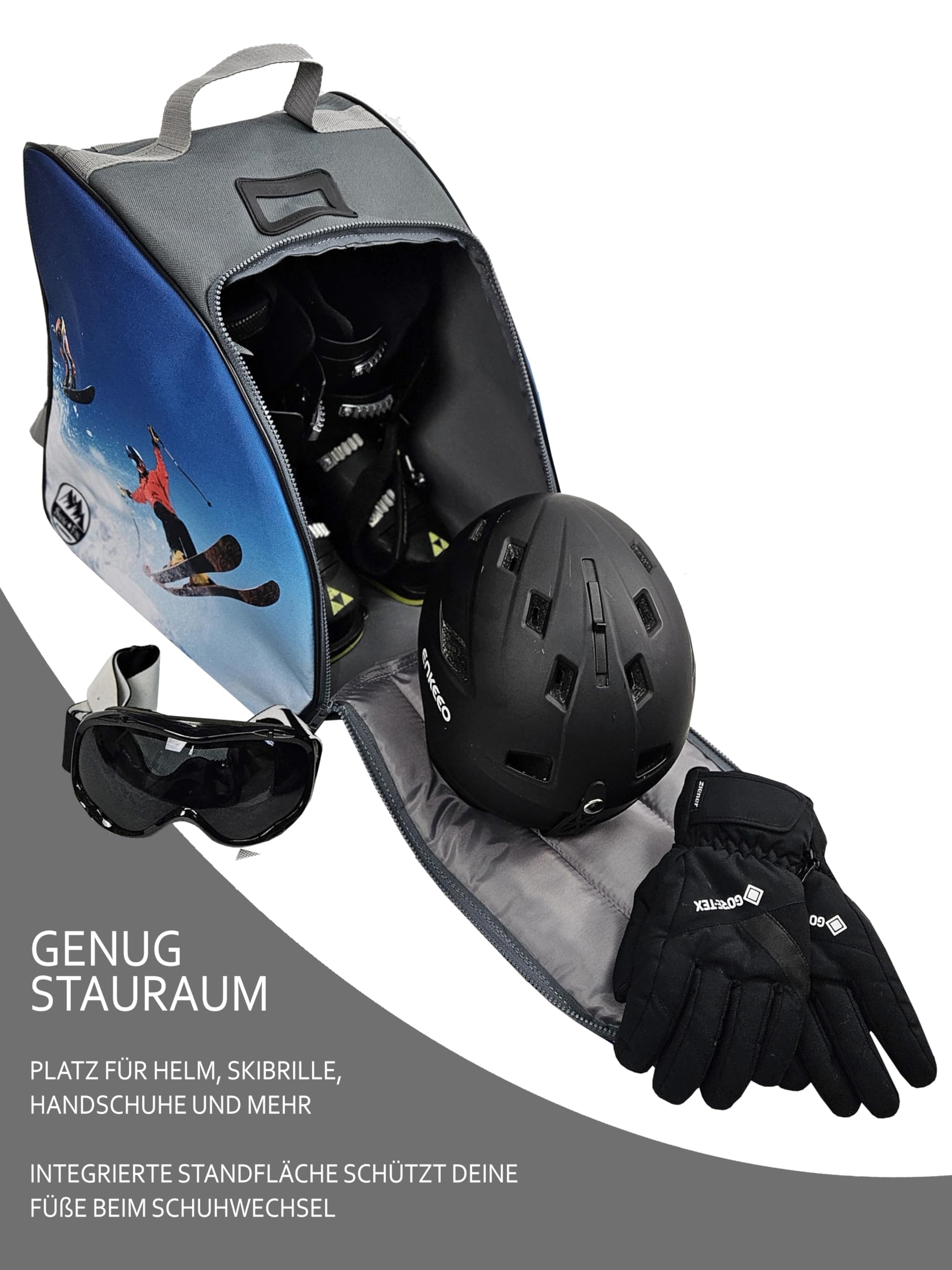 BambiniWelt by Rafael K. Ensemble de ski pour enfant [sac à chaussures de ski + sac de ski pour enfants] Sac à dos pour bottes, casque, lunettes de ski, sac à dos de ski, sac à dos pour bâtons de ski,
