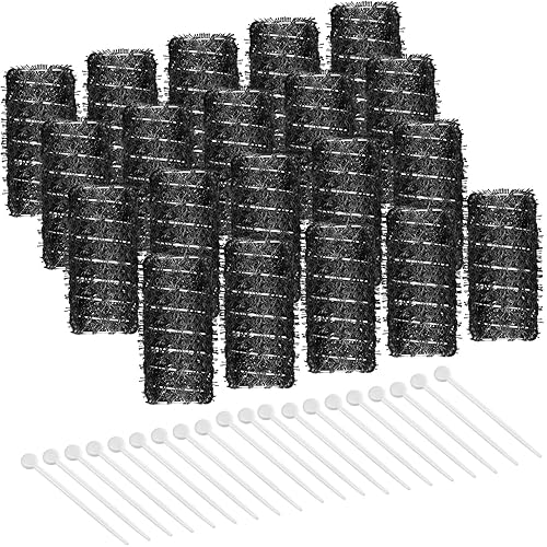 20 rodillos rizadores de pelo y púas de plástico para rizos elegantes para mujeres y niñas (negro, 2.5 x 0.7 pulgadas)