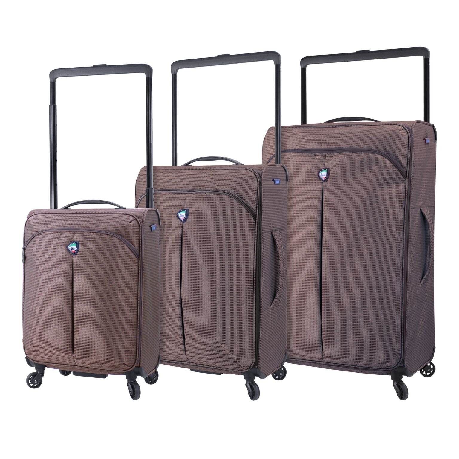 Mia ToroM1128-03pc-brw Italy Kitelite Nimbo Hardside Spinner Luggage 3pc Set, Brown
