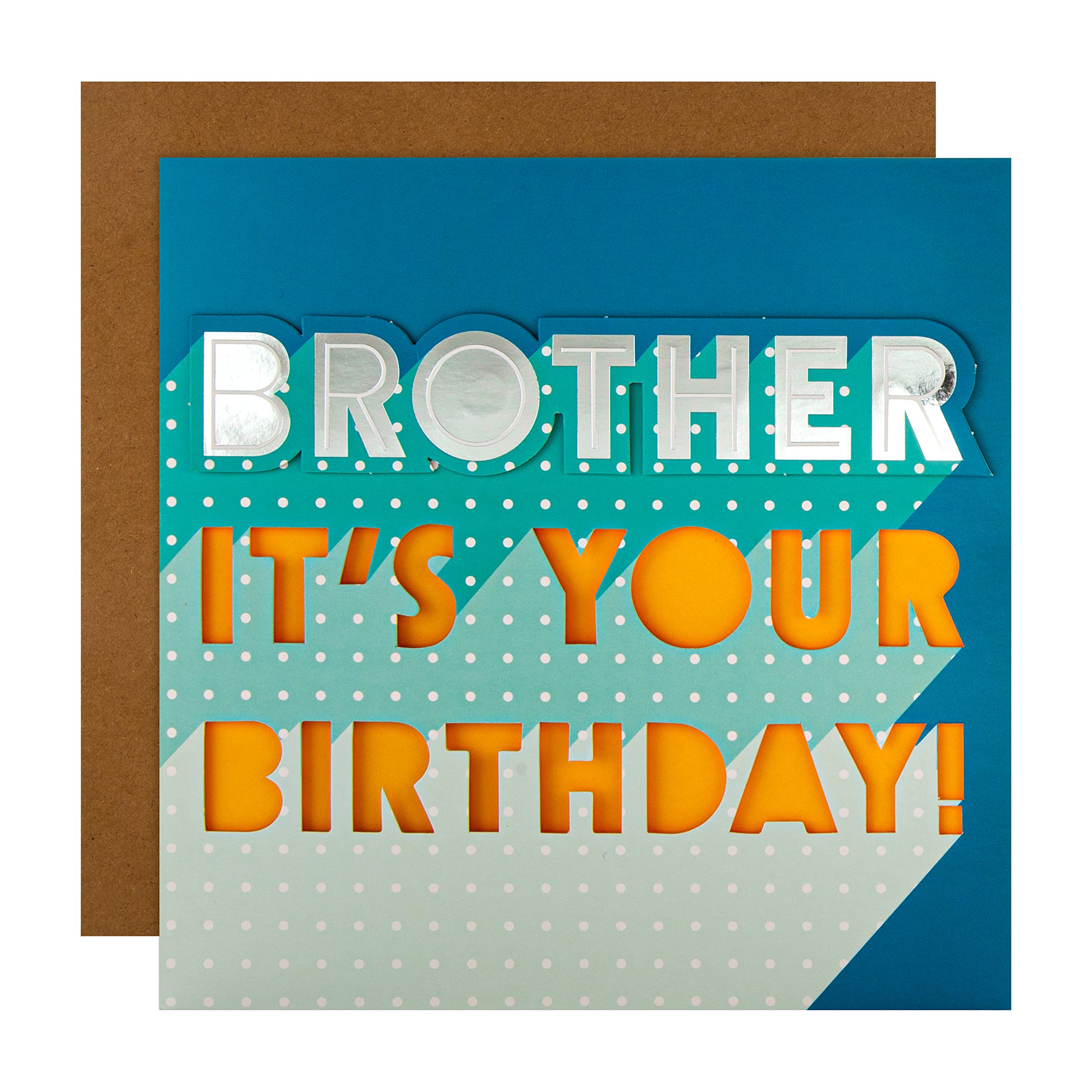 HallmarkLarge Birthday Card for Brother - Contemporary Text Based Design, Multicoloured (ECM25558328)