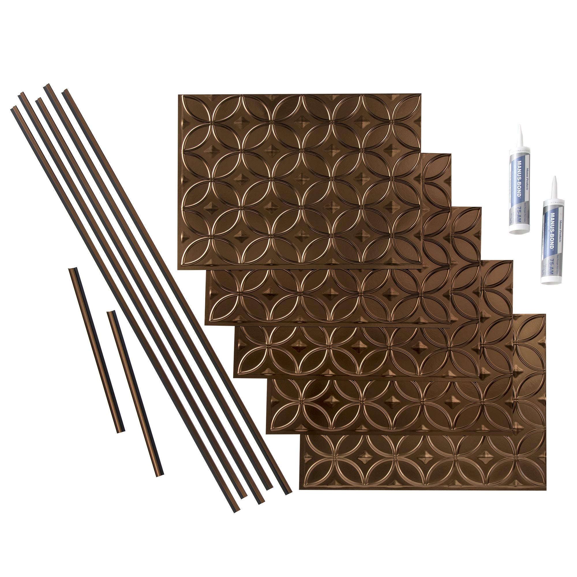 FASÄDE Waves Vinyl Backsplash Kit - Oil-Rubbed Bronze, 15 Sq Ft, DIY Peel & Stick Wall Panel Set 6 thumbnail image