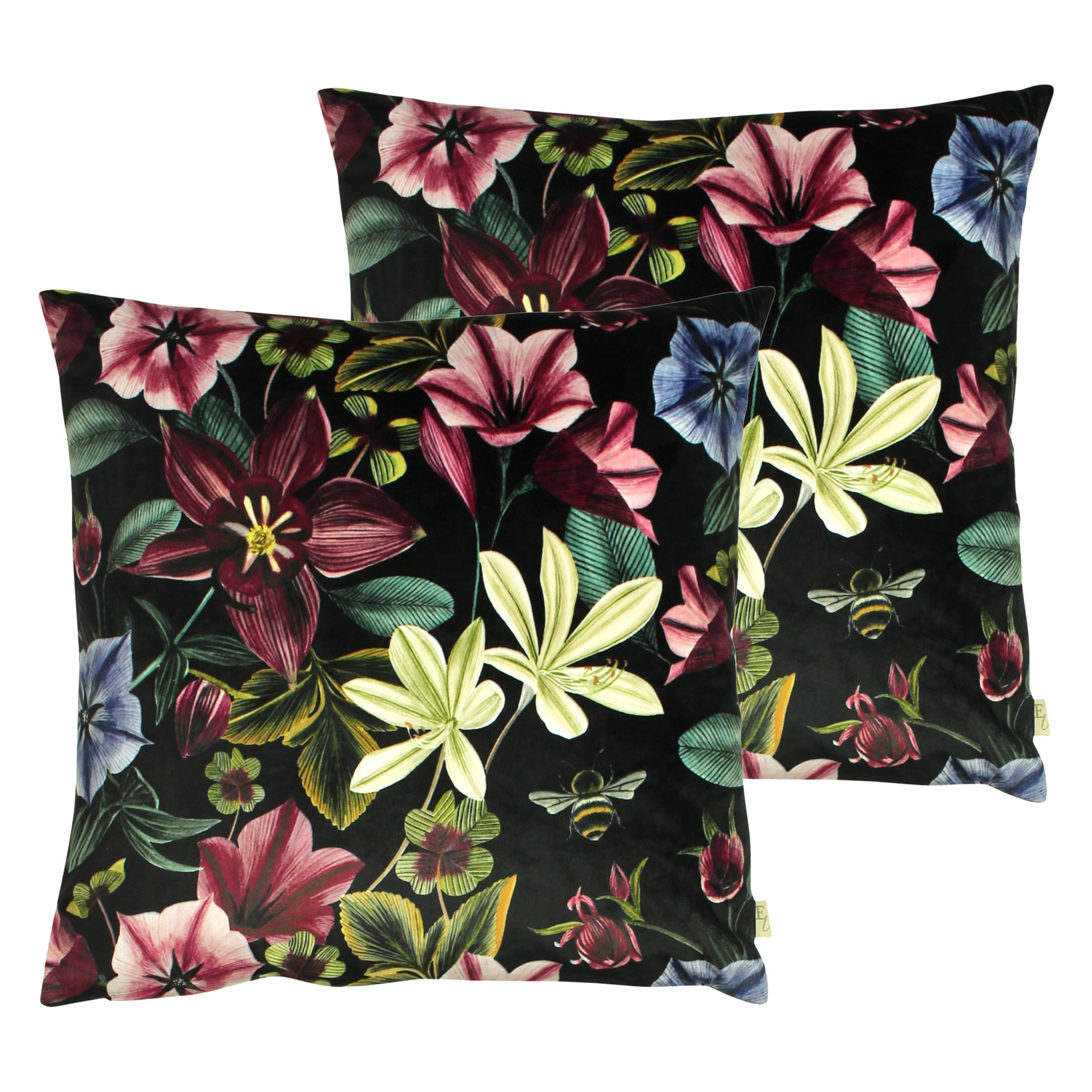 Evans Lichfield Midnight Garden Feather Filled Cushions Twin Pack,43 x 43cm