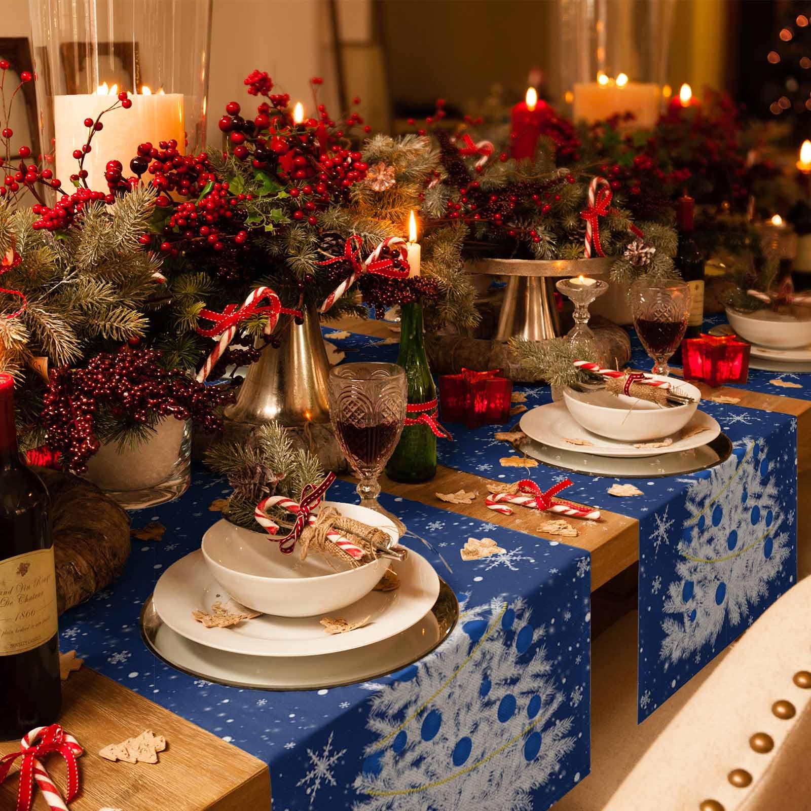 christmas dresser decorations Coastal Christmas Decorations in the Dining Room