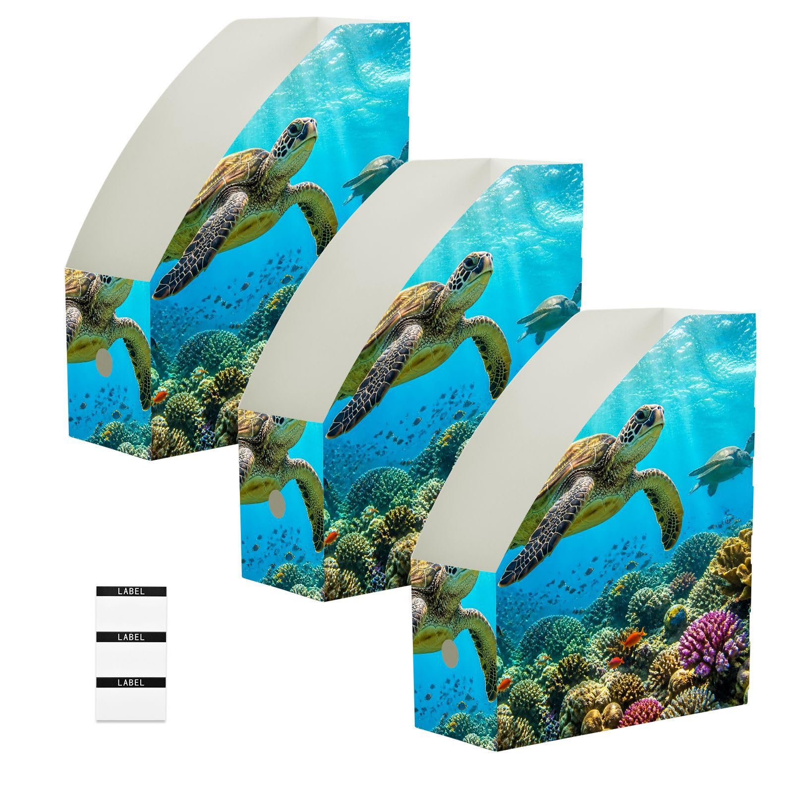 Porte-revues élégant en forme de tortue de dessin animé turquoise, salle de
