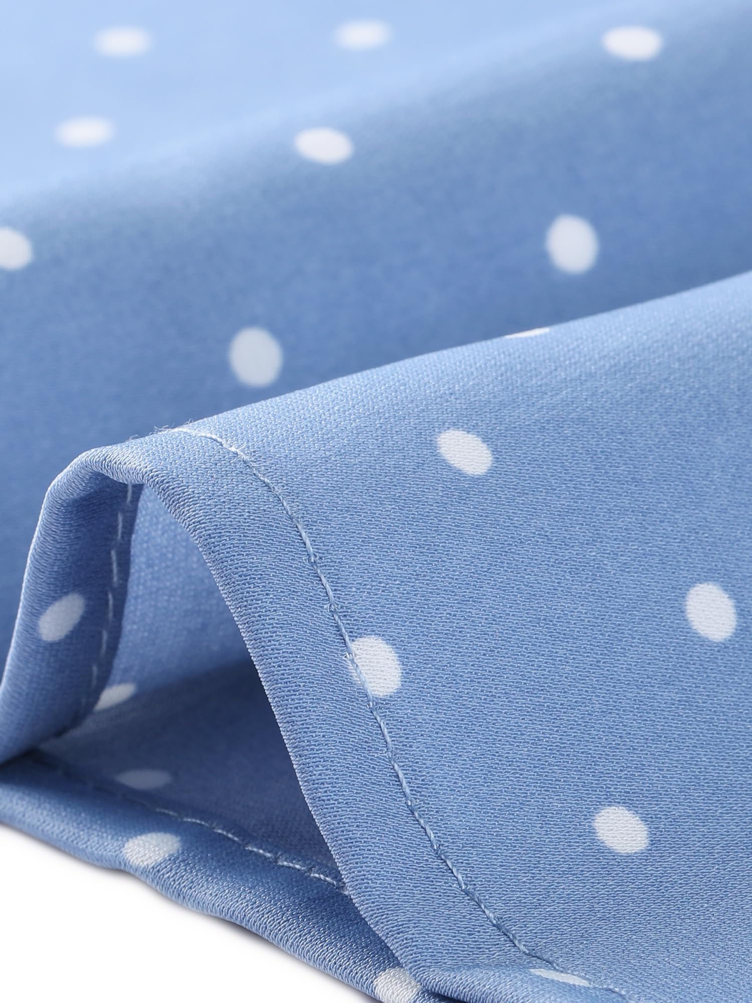 Allegra K Women's Peter Pan Collar Shirt Vintage 1950s Polka Dots Blouse: X-Small Dusty Blue