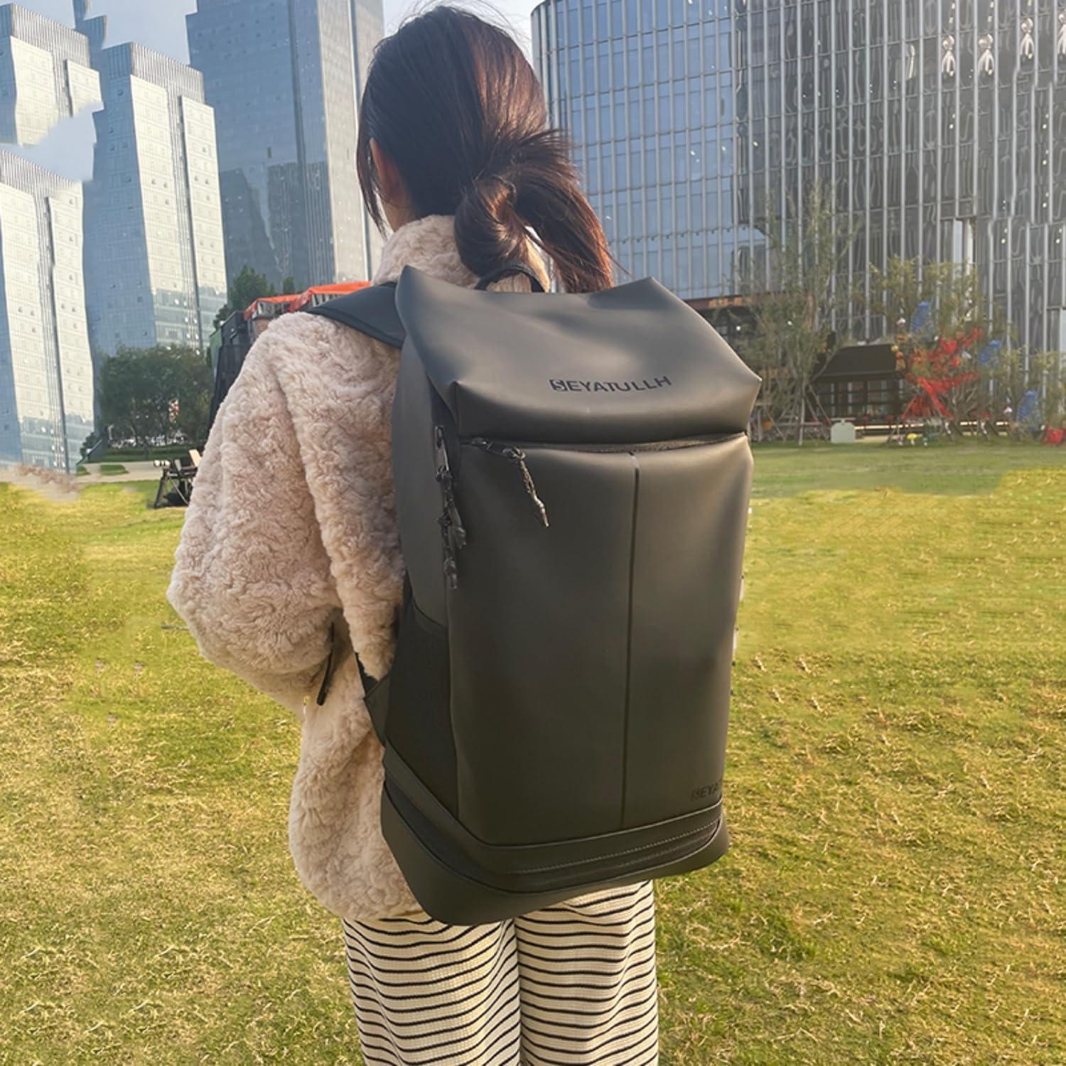 Gym Backpack for Men Women Travel Duffel Bag with Large Shoe Compartment & Bottle Holder Waterproof Backpack(black) image 7 of 7 B0DJ91349Q