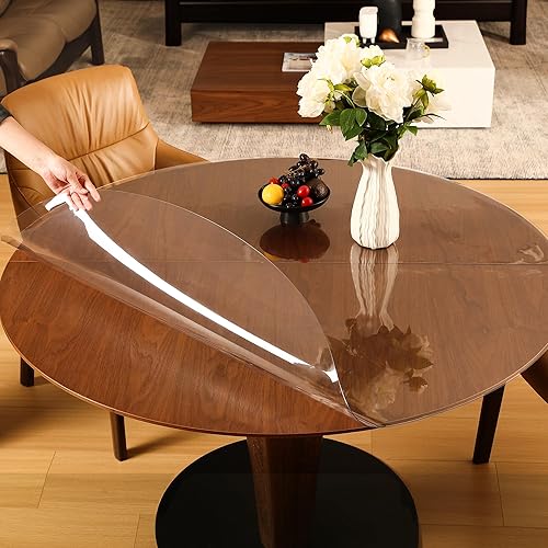 Miniatura 16 de ETECHMART - Protector de mesa de PVC transparente, mantel rectangular de plástico para escritorio, protector de mesa impermeable de vinilo