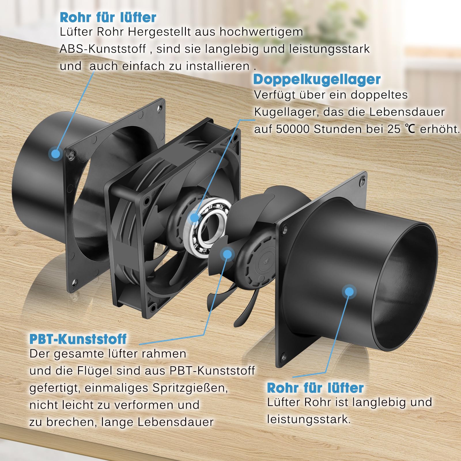 GDSTIME Rohrventilator 100mm 12V Abluftventilator 100mm Regelbar Rohrlüfter 3000U/MIN Kanalventilator mit DC 4V -12V Geschwindigkeit Kontrolle für 3D-Laser Growzelt Garage Gewächshaus
