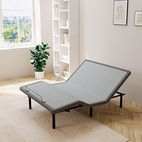 Miniatura 13 de ESHINE Colchón híbrido de 14 pulgadas Queen (medio suave) + base de cama ajustable – Espuma viscoelástica de gel de lujo, marcos de cama tapizados