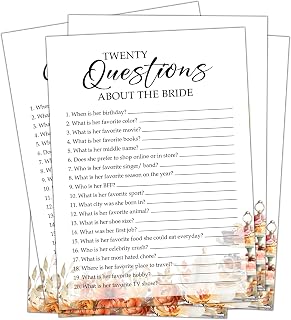 Fall Bridal Shower Games Cards, Bride Questions Wedding Bachelorette Party Games, Fall in Love Bridal Shower Decorations, 25 Cards, G06