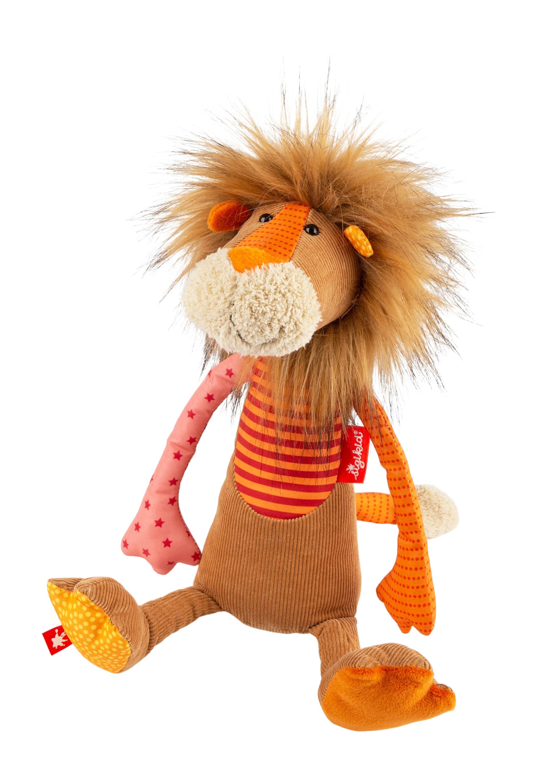 Peluche de león Patchwork Sweety de 32 cm multicolor de tela suave 8