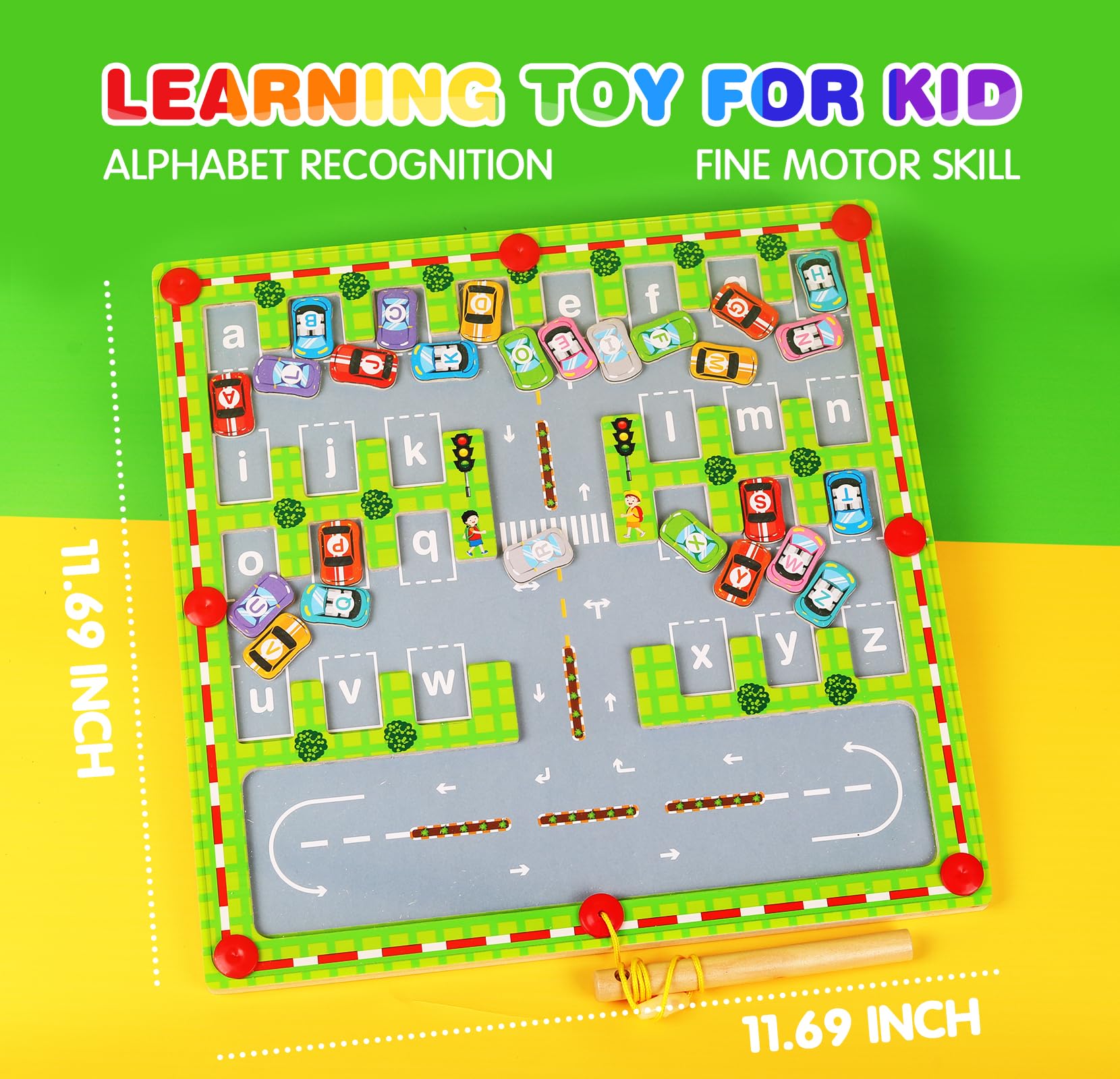 Jouet Montessori Alphabet Labyrinthe Magnétique 3-6 Ans Jeux Éducatif Cadeau Enfant