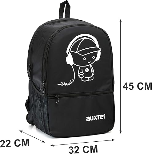 Vista 3 de Auxter Music 33 Ltrs - Mochila de viaje color negro