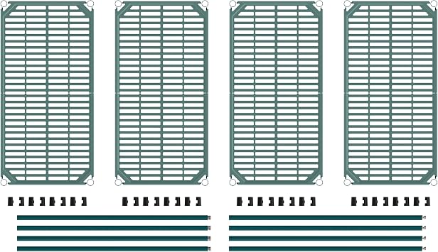METRO Super Erecta Pro Shelving Unit with Metroseal Green Epoxy, Microban and Removable Plastic Shelf Mats - Wire Shelving for Restaurants, and More - 18 W x 36 L x 74.5 H - NSF Certified