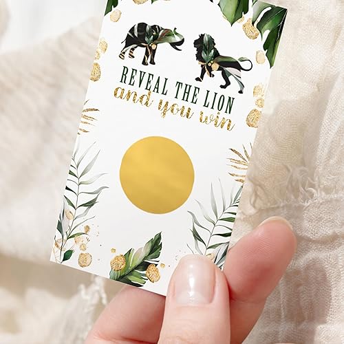 Miniatura 6 de Tarjetas raspar de selva tropical (paquete de 30) juegos de baby shower real para niños o niñas, boletos para rifa para premios - Recuerdos de