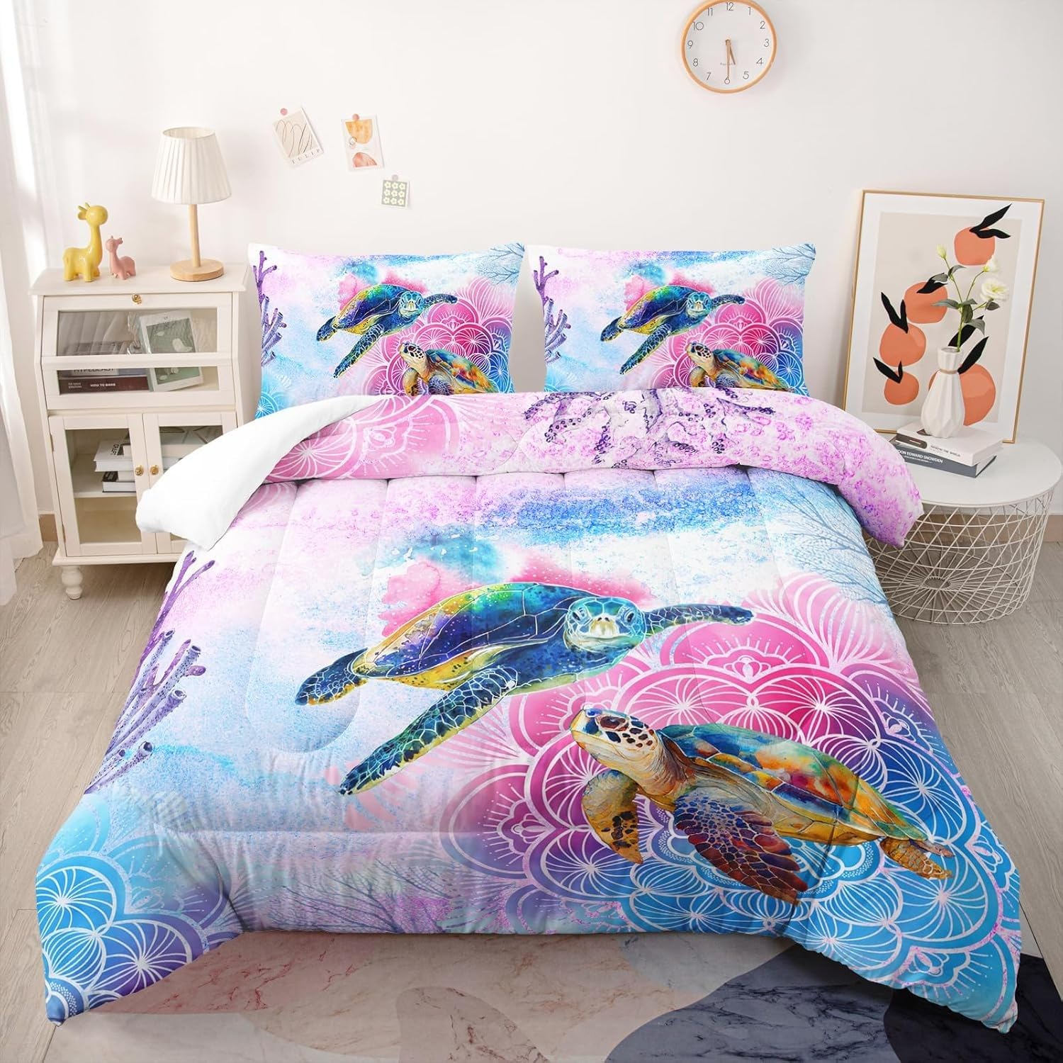 Couette chaude 240x260 lavable en machine qui ne glisse pas avec ses 2 taies 65x65