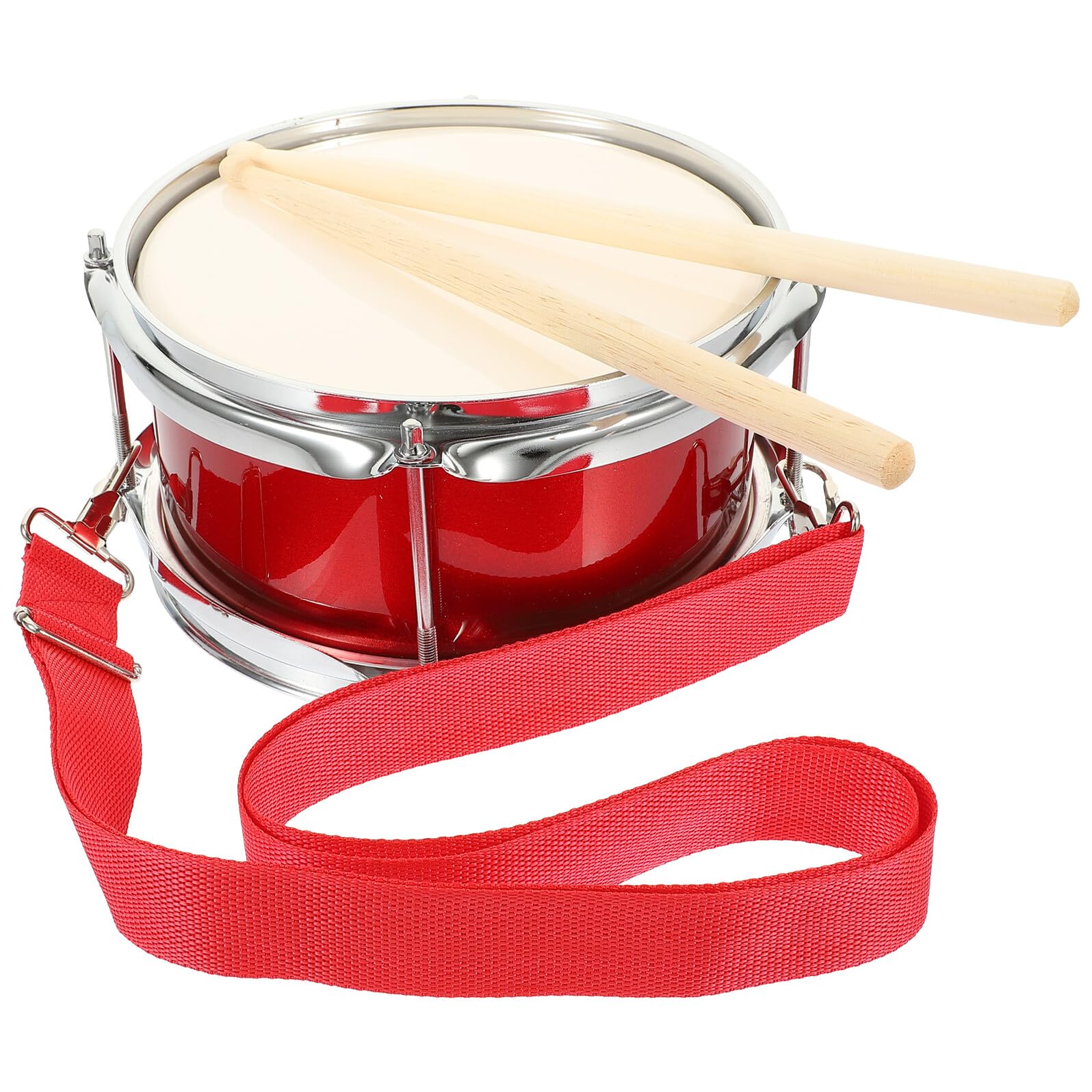 Tambor de Caja Infantil Rojo, 1 Juego, Metal y Madera, para Niños | Instrumento de Percusión para Principiantes, Fácil de Tocar, Conjunto de 1