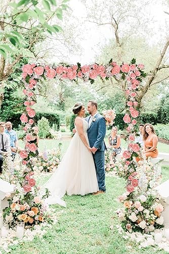 Miniatura 3 de Lvydec Paquete de 2 guirnaldas artificiales de peonía  Guirnalda de flores rosas de peonía de seda de 6 pies para decoración de mesa de boda y