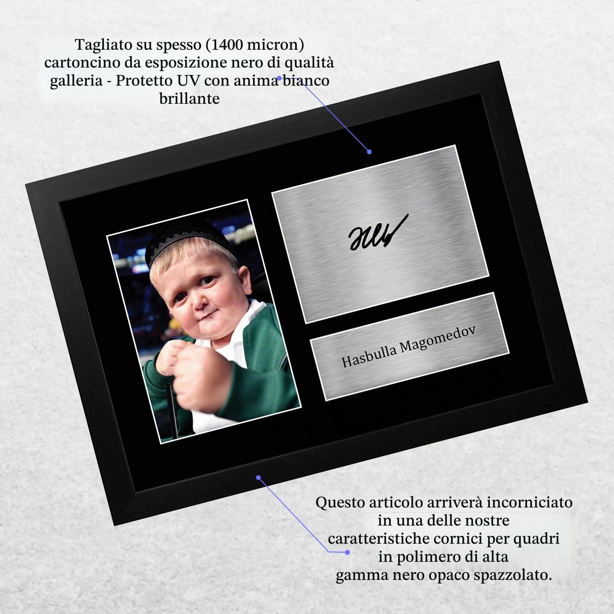 HWC Trading FR A4 Hasbulla Magomedov Regali Stampati Autografo Firmato Immagine Per I Seguaci E Tifosi - A4 Framed
