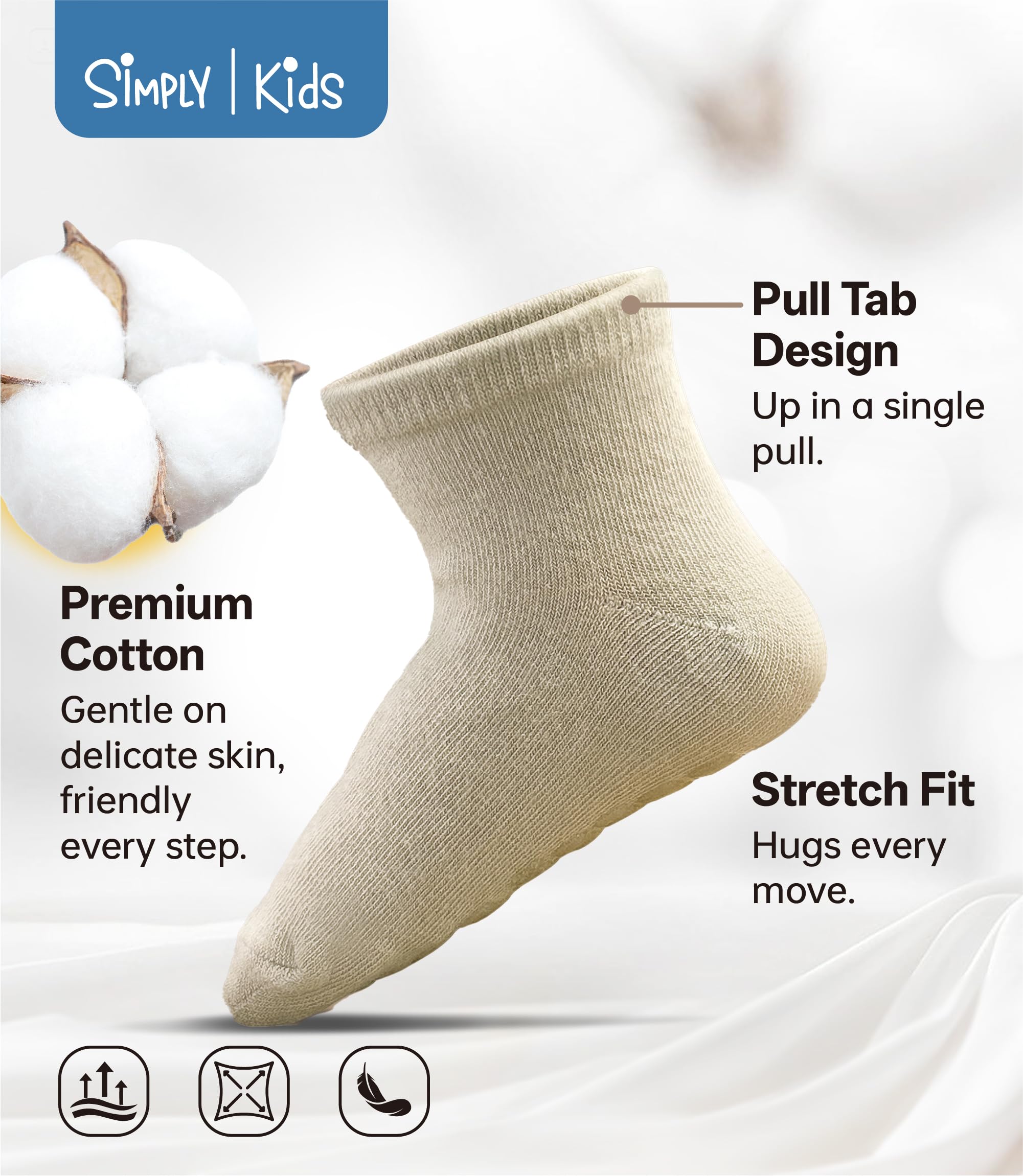 Simply Kids Calcetines Antideslizantes Bebe (5 Pares) Calcetines Antideslizantes Niño de 1 a 7 años Niña Infantiles