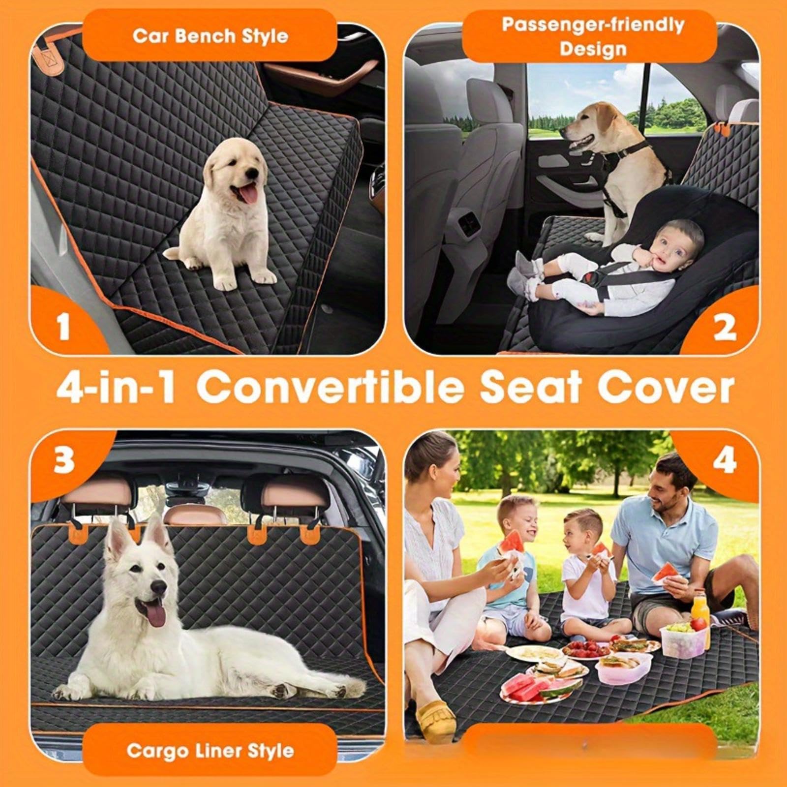 NIBHZ SUV Truck Pet Tappetino Protezione per Sedile Posteriore Antigraffio Antiscivolo Portatile Lavabile Impermeabile Sedile Posteriore