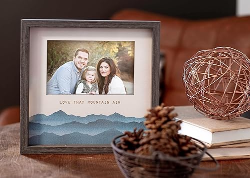 Miniatura 6 de DEMDACO Love That Mountain Air - Marco de fotos de madera de 9.5 x 9.5 pulgadas, color azul cielo