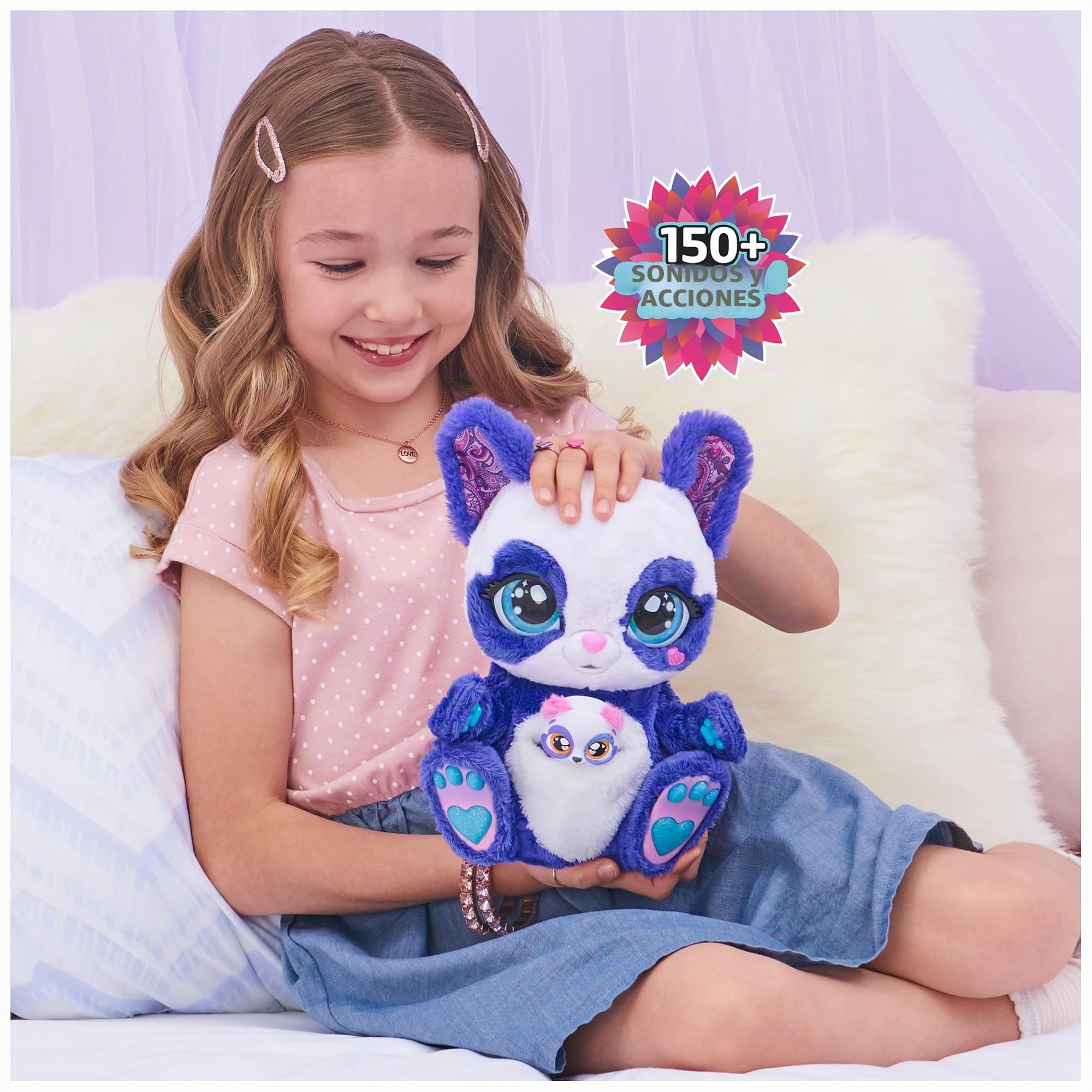 Spin Master Peek-A-Roo Juguete de Peluche Interactivo Panda-Roo con bebé Misterioso y más de 150 Sonidos y acciones, Juguetes para niños para niñas de 5 años o más (6060420)