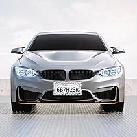 Vista 5 de Blue Floral Flowers License Plate Frames - 2 Pcs Set 2 Holes Stainless Steel Metal Auto Car Accessories Decoration License Plate Frame Cover