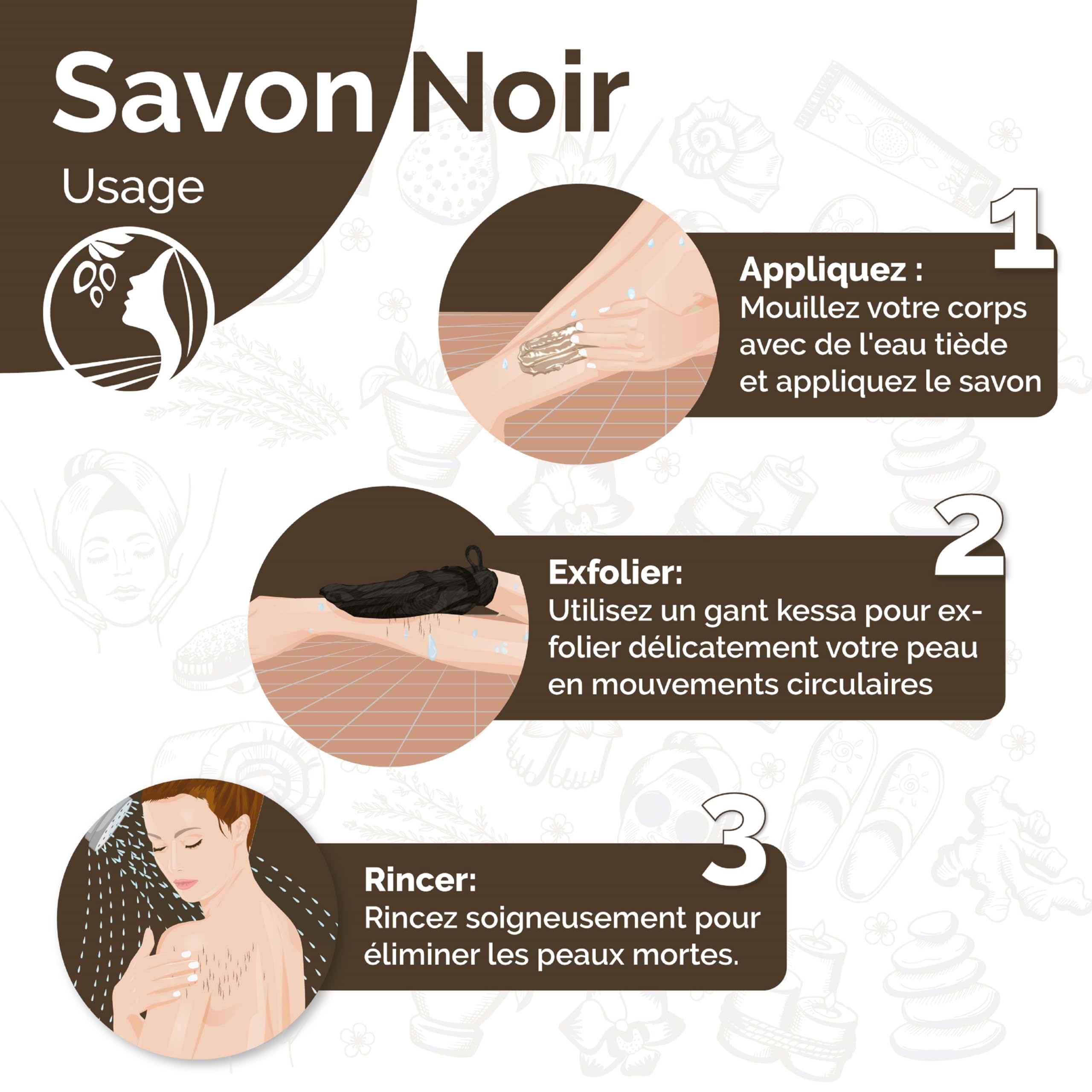 Fatima's Garden Savon Noir à l'Huile d'Argan - Nettoyant Exfoliant, 1kg