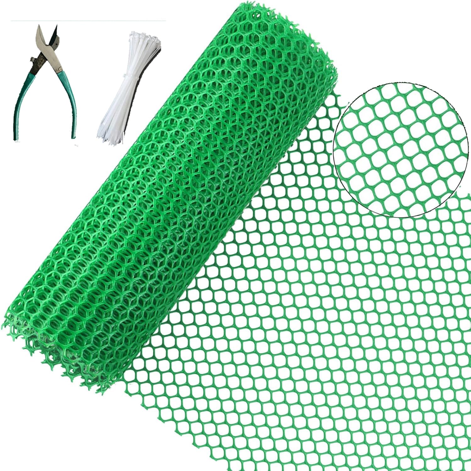 Fencing Net and Tree Gaurd net, UV Stabilized, Pigeon Control Anti Bird Net Green Color with 1 Cutter and PVC Tags are Free||4 x 50 Foot-image-29