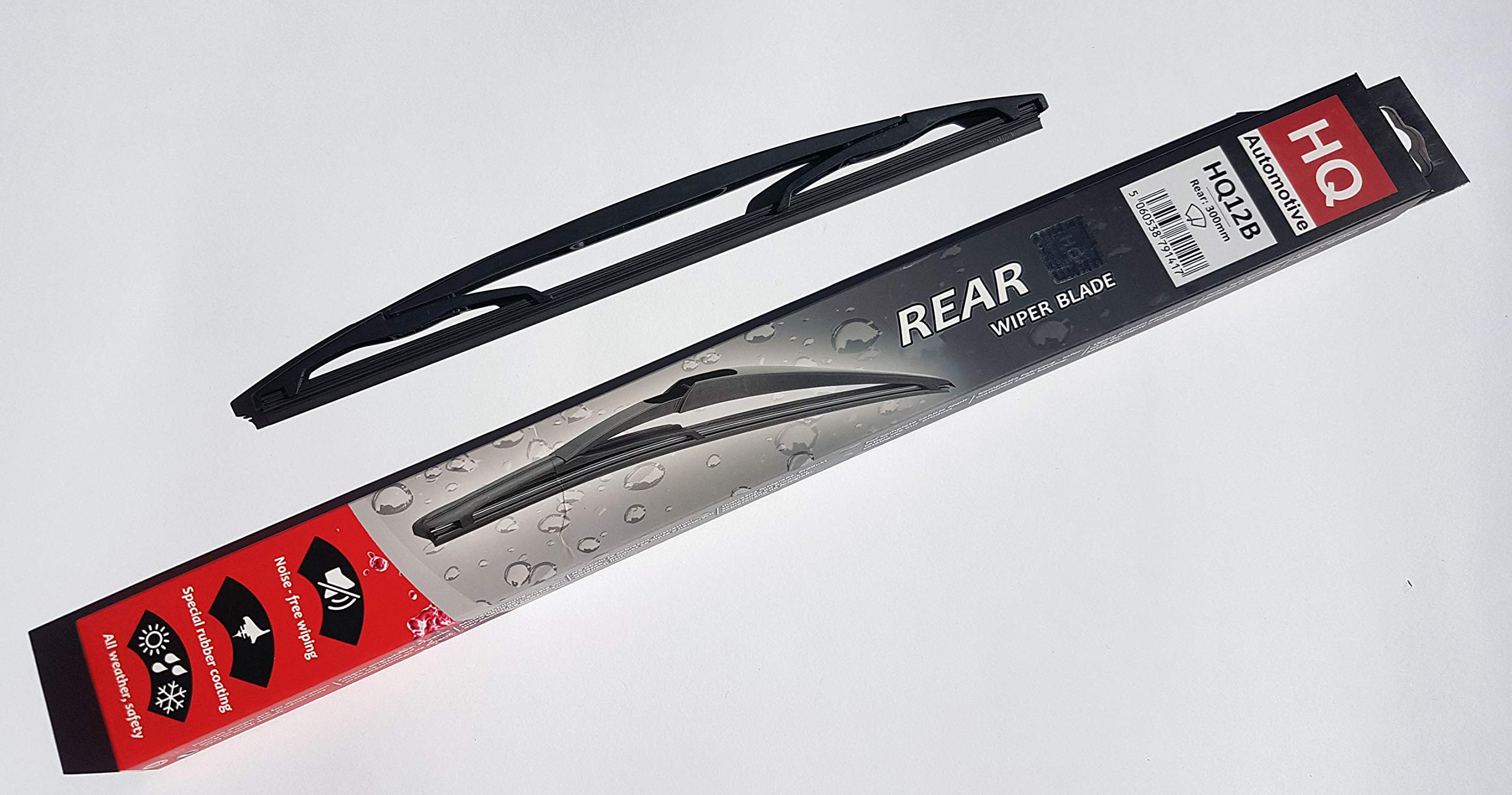 HQ AUTOMOTIVE rear wiper blade | Model: HQ12B | fits: CITROEN C1 MK1 Jun.2005-up, PEUGEOT 107 RENAULT Twingo MK1 Mar.1993-May.2007, TOYOTA Aygo Feb.2005-up, Yaris Jan.99-Aug.2006