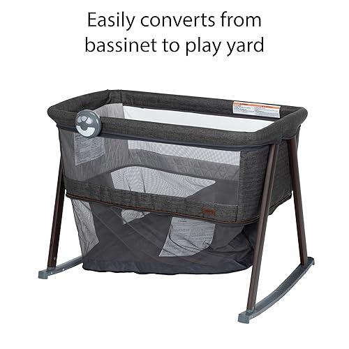 Miniatura 2 de Safety 1st Moisés para dormir y jugar, se convierte fácilmente de moisés a patio de juegos, nuez ahumada