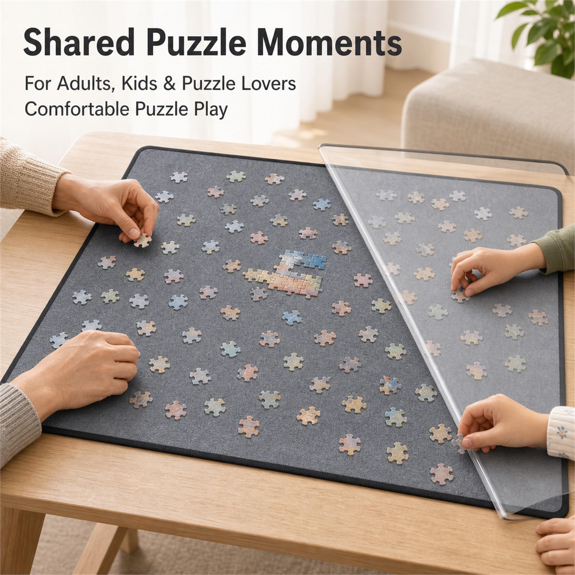Tablero De Rompecabezas Inclinable,Tablero De Rompecabezas Plegable,Mesa De Rompecabezas De Fieltro,Almacenamiento De Mesa De Rompecabezas,para Adultos