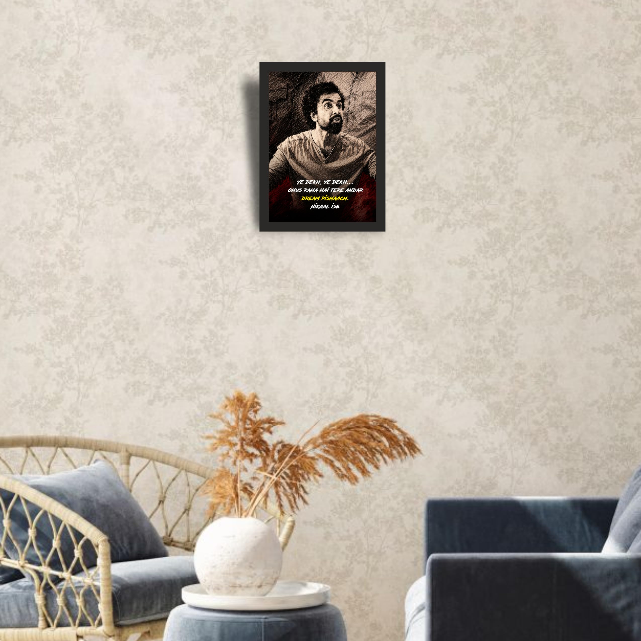 Sapne vs Everyone Dream Pishaach Quote Photo Frame A4 Black