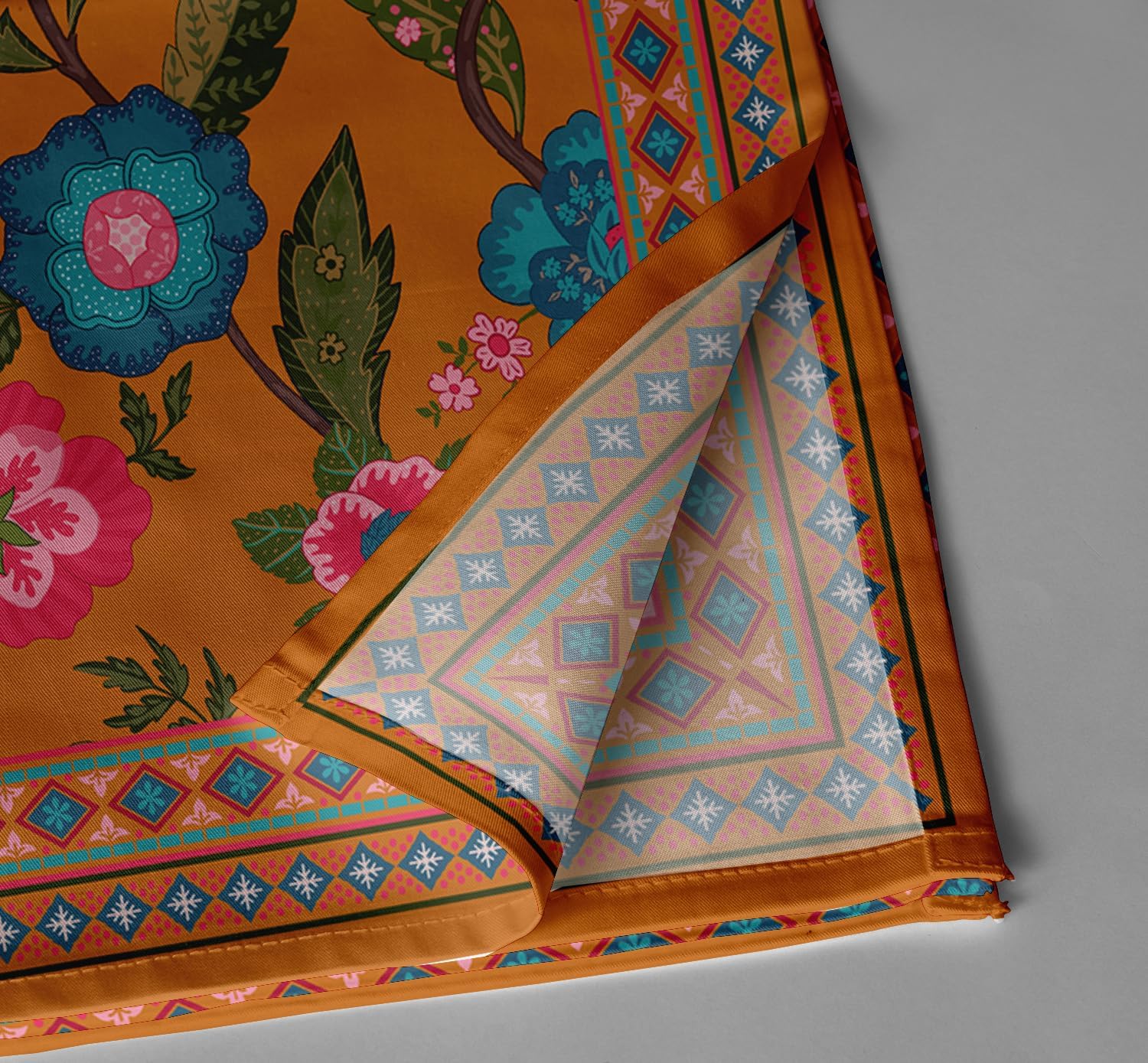 Designer Cotton Twill Napkins, 20-Inch, Floral Print, Durable & Absorbent Cloth Napkins for Dining, Parties, and Home Decor - Machine Washable-Set of 12