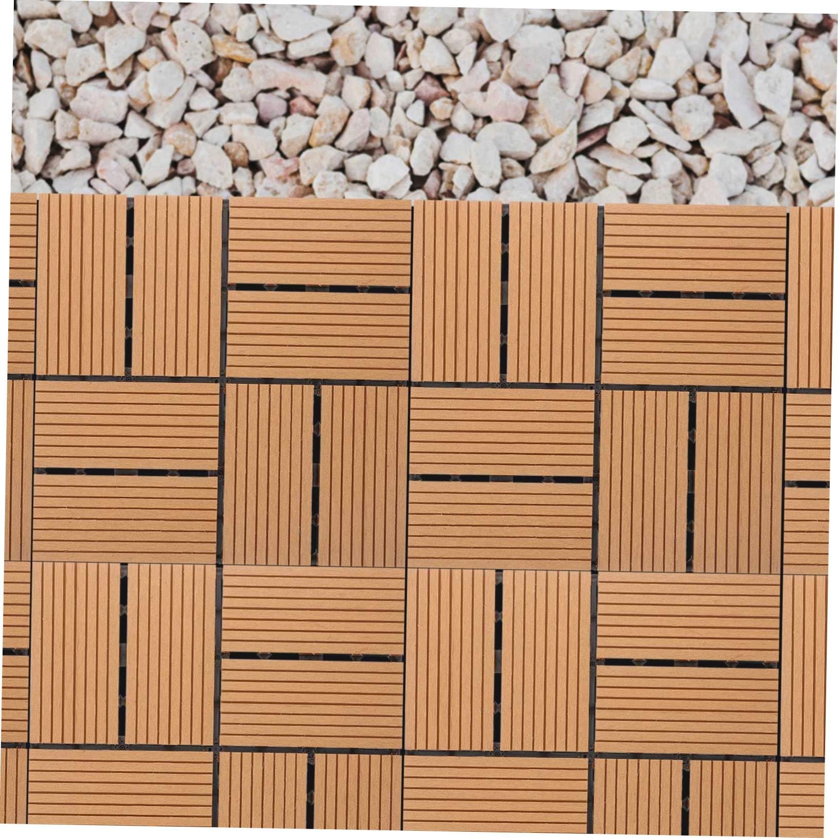 Baldosas Entrelazadas de Madera Plástica para Terraza Exterior