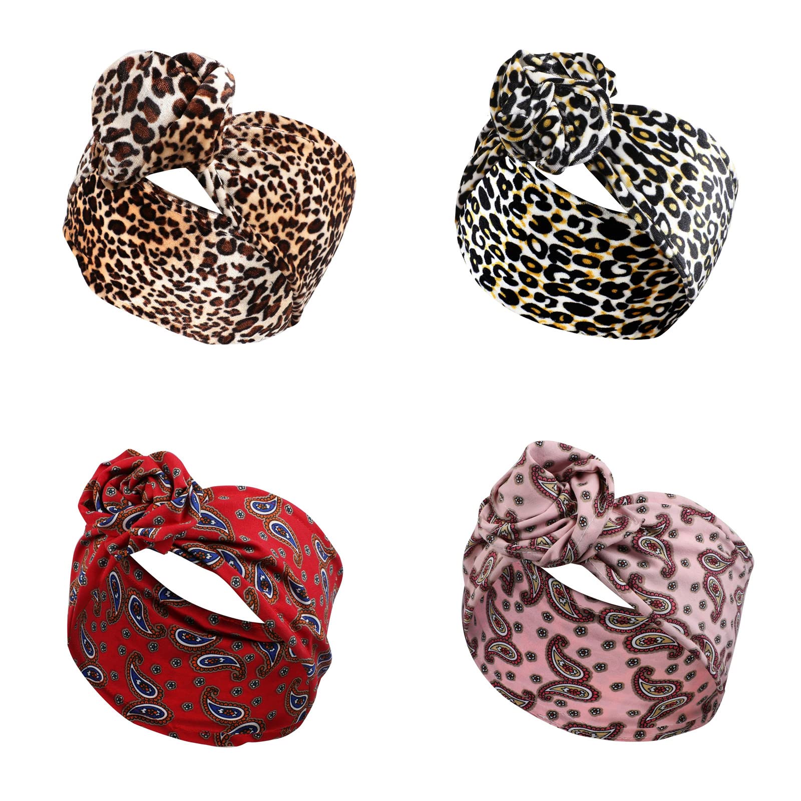 Amazon.com : KXY 4 Pieces Twist Flower Turban Wire Headband for