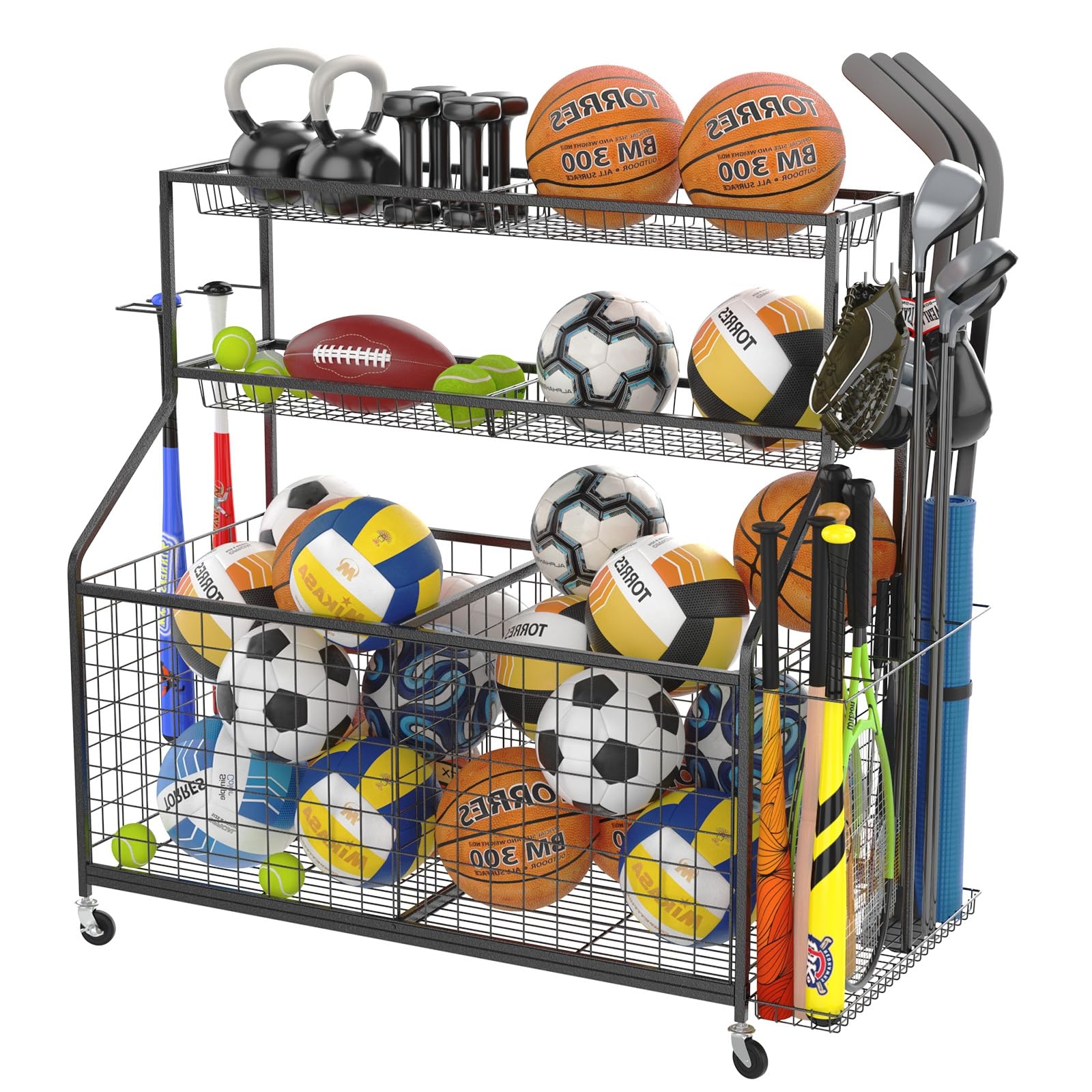 Buy Gadroad Sports Equipment Garage Organizer with Baskets and Hooks