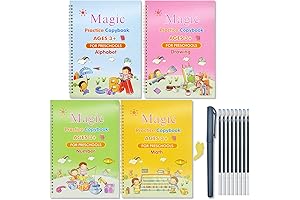 Magic Practice Copybook for Kids - 4 Pack of Magic Calligraphy That Can Be Reused