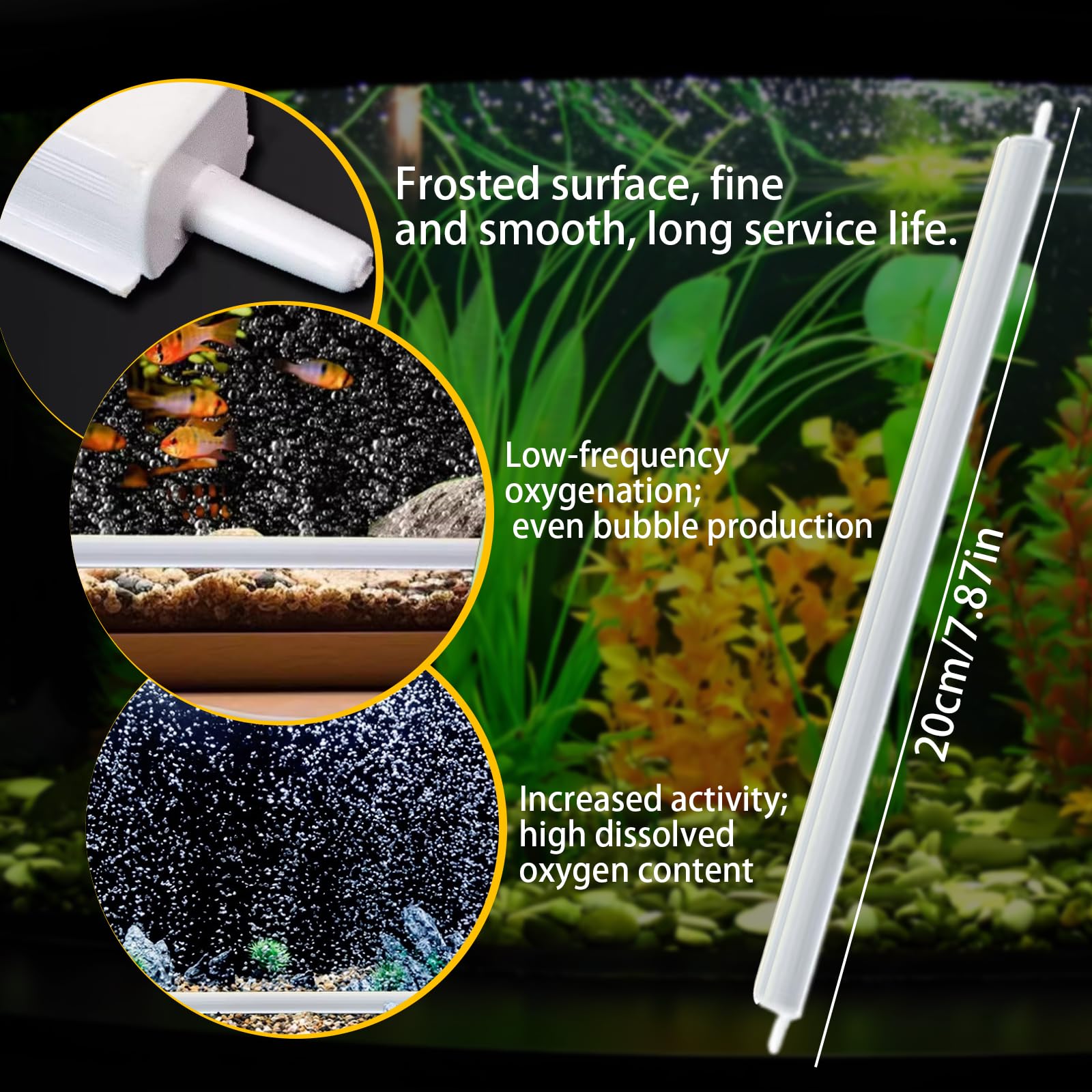Bulleur Aquarium Bulleur pour Aquarium Cylindre Diffuseur Silencieux pour Déco Pompes a Air Nano, Petits Seaux et Poissons, Crevettes (20cm)