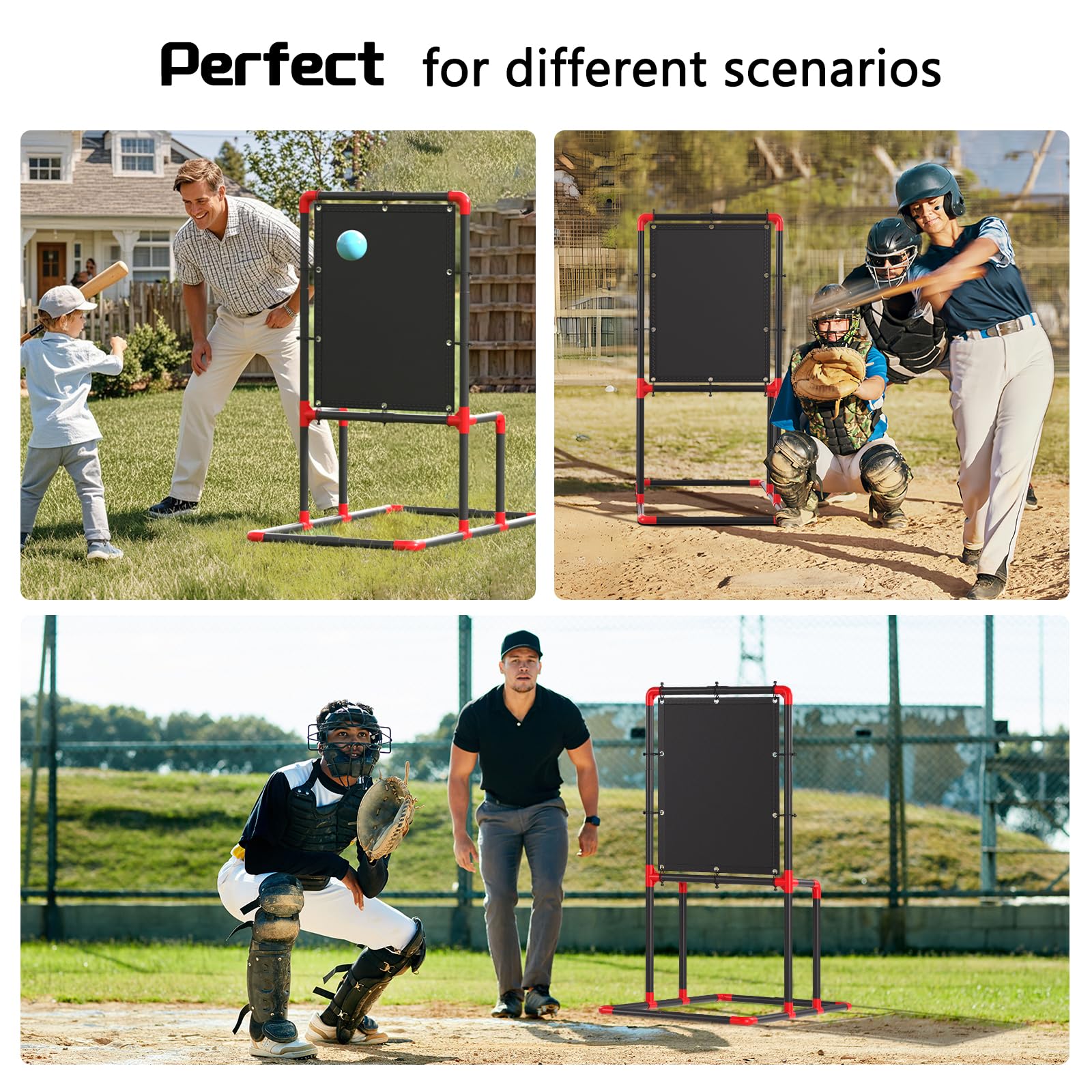 Wiffle Zone cible de baseball hauteur réglable 114-124 cm portable entraînement enfants adultes assemblage facile