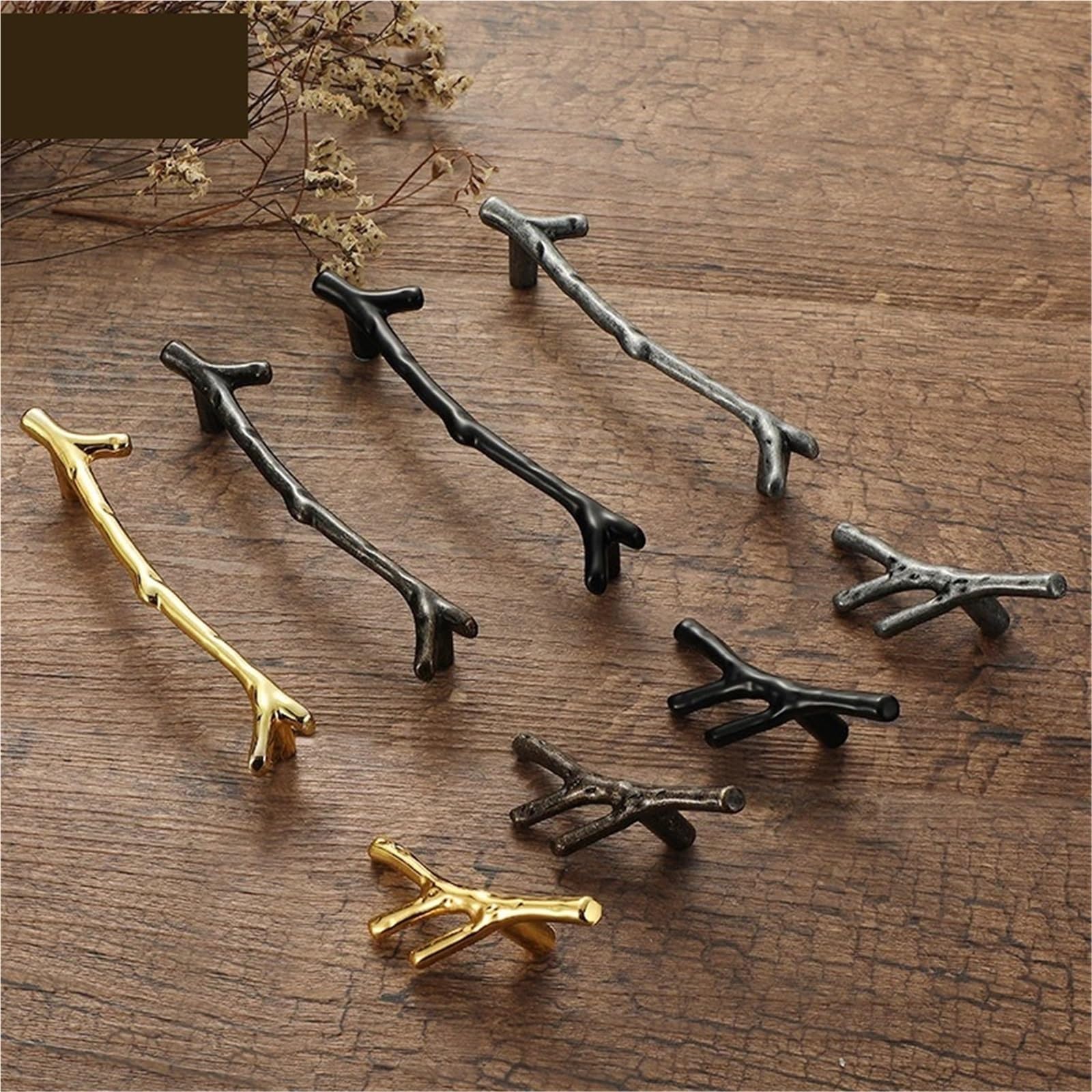 4 Pcs Kitchen Cabinet Storage Handle Antique Door Closet Dressers Wardrobe Furniture Handles(Black-128mm)