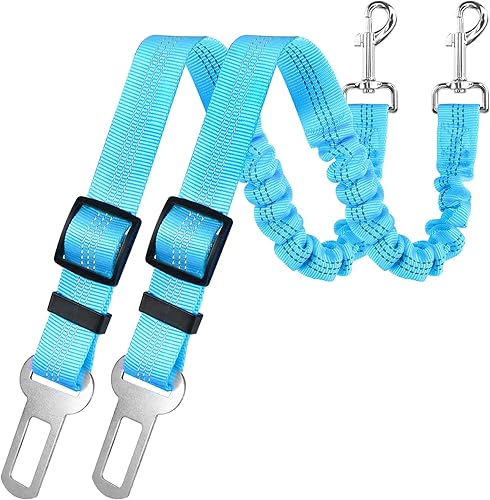 YAODHAOD Cinturón de seguridad para perro para automóvil con amortiguador elástico, arnés ajustable para mascotas, cinturones de seguridad de nailon