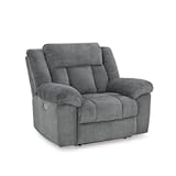 Tip-Off Casual Wall Hugger Power Recliner with Adjustable Headrest and USB Ports&comma; Gray